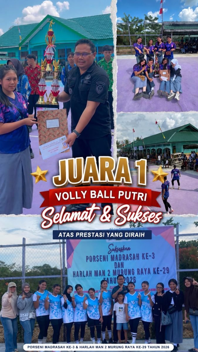 Tim Voli Putri SMAN 4 Laung Tuhup Raih Juara 1 Porseni di MAN 2 Murung Raya